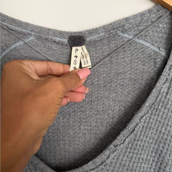 NWOT Free People Laguna Thermal V-Neck Blouse - Picture 8 of 8